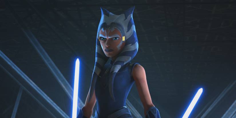 Still of Ahsoka from the animated Star Wars series The Clone Wars.