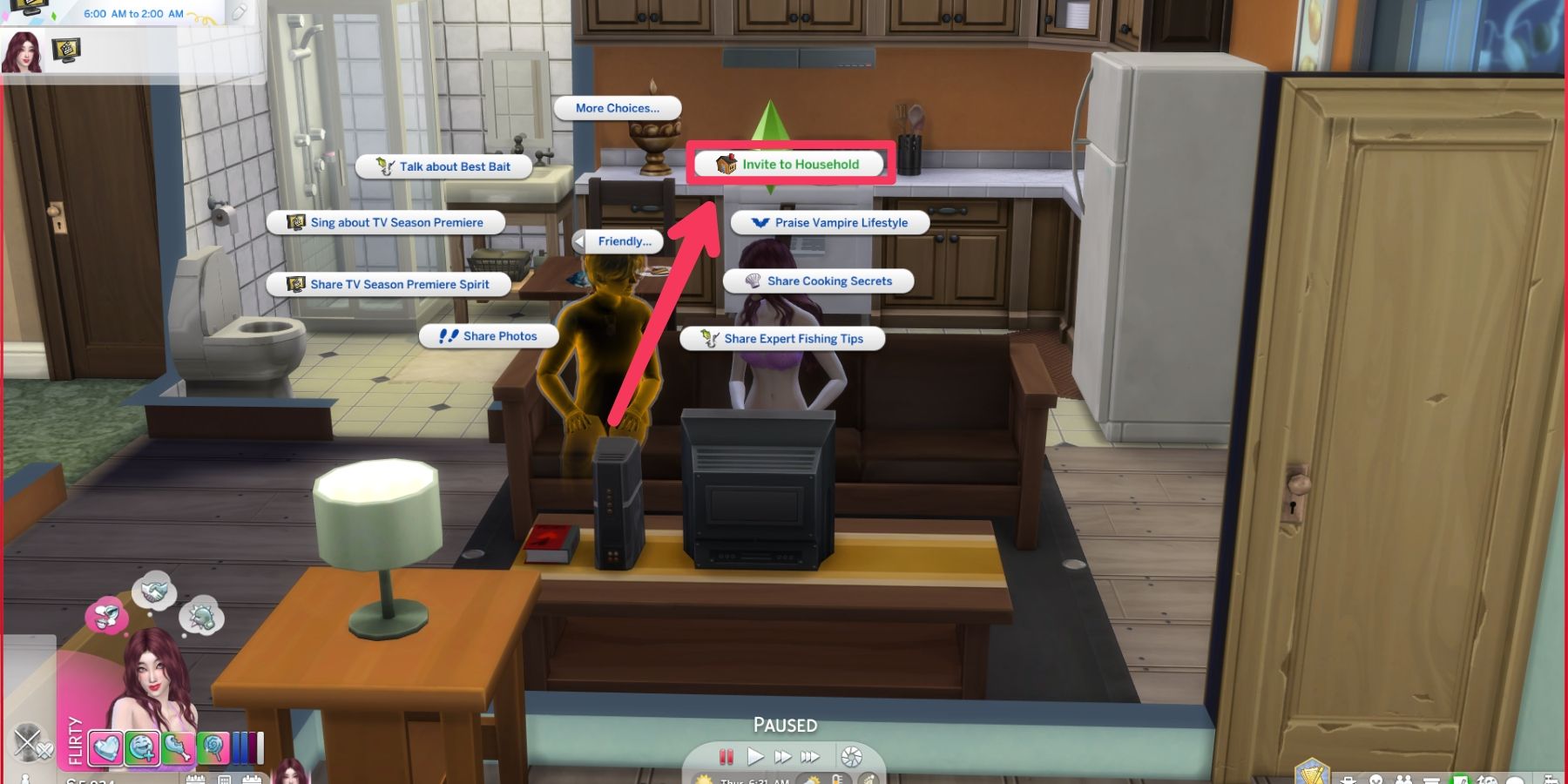 ask to join household option in the friendly category in the sims 4