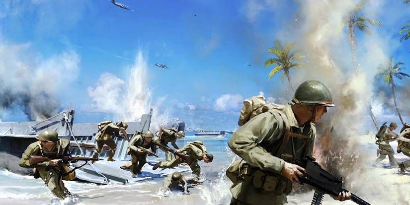 battlefield 5 player storming a beach 