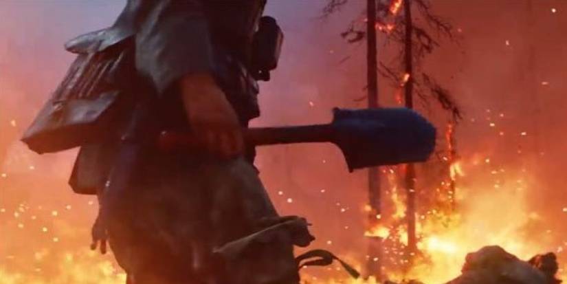 Artwork of a Soldier Holding a Shovel in Battlefield 5.