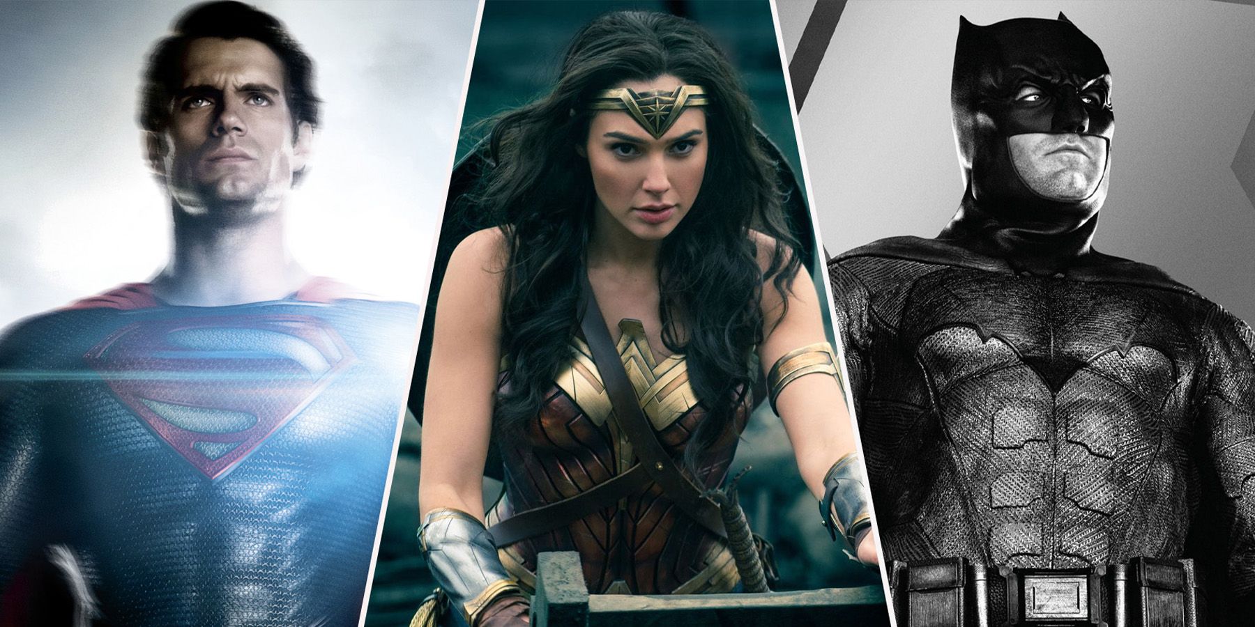 best dceu movies featured image superman, wonder woman, and batman