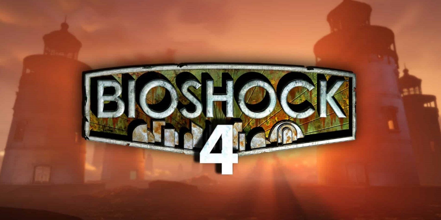 Image showing a possible BioShock 4 logo with some lighthouses in the background.
