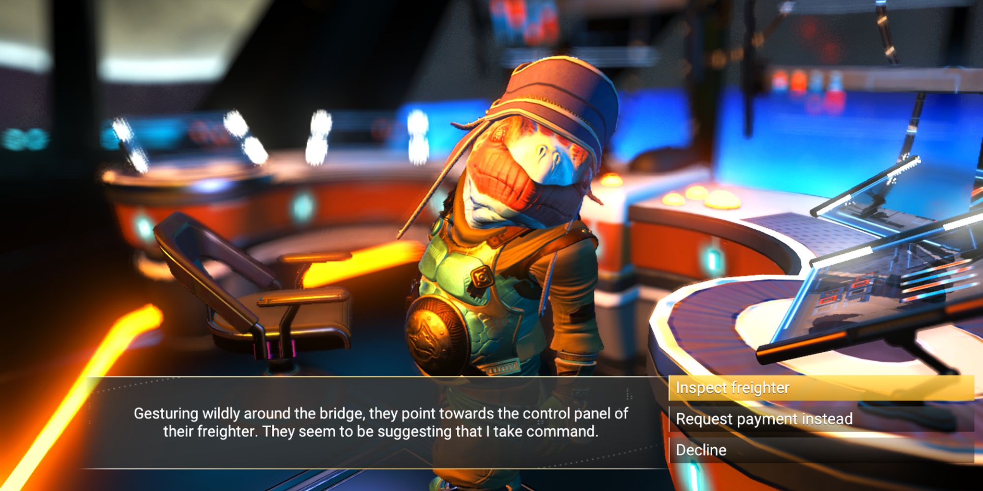 captain offering freighter for sale nms