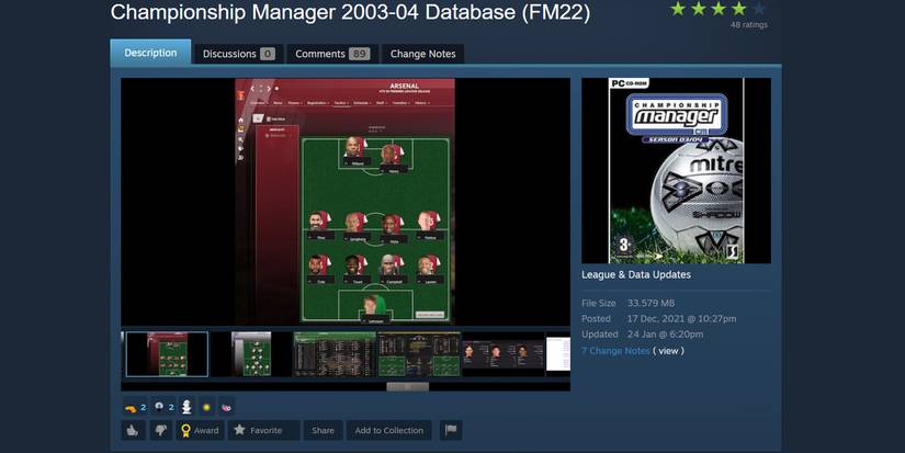 Championship Manager database mod Steam page