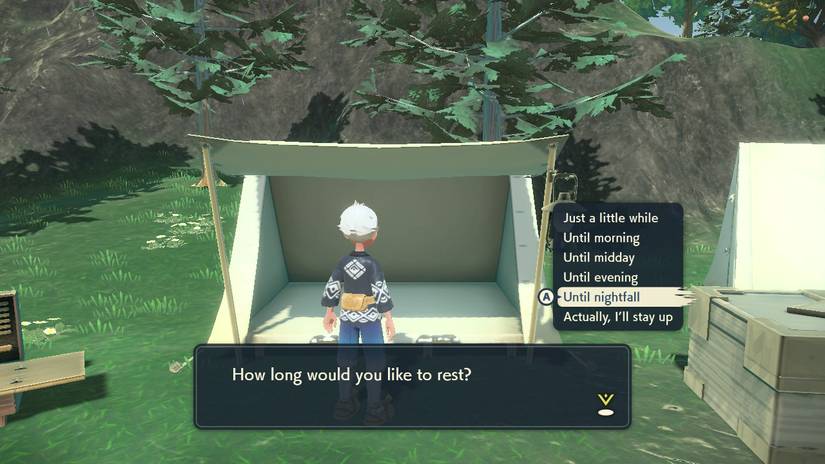 change time of day camp pokemon legends arceus