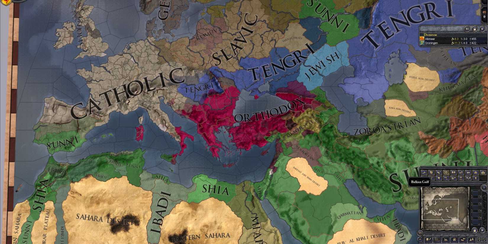 The in-game map of Crusader Kings 2