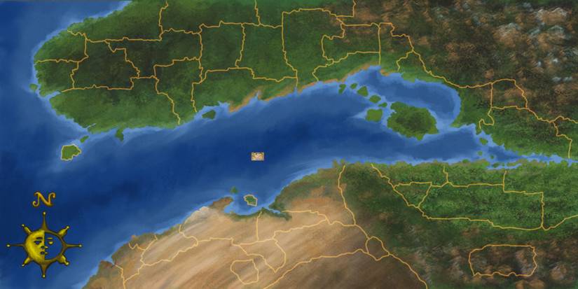 The in-game map of Elder Scrolls 2: Daggerfall