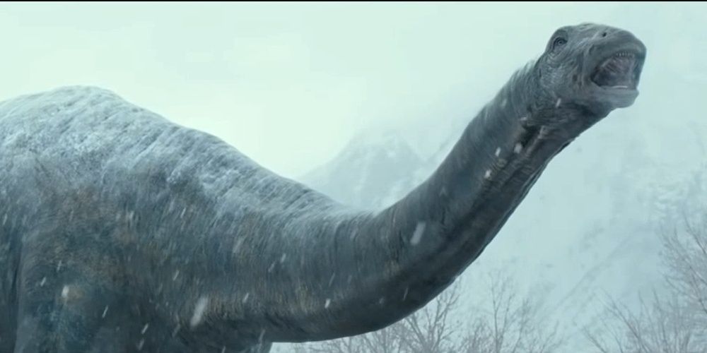 Image of the Apatosaurus in Jurassic World: Dominion.
