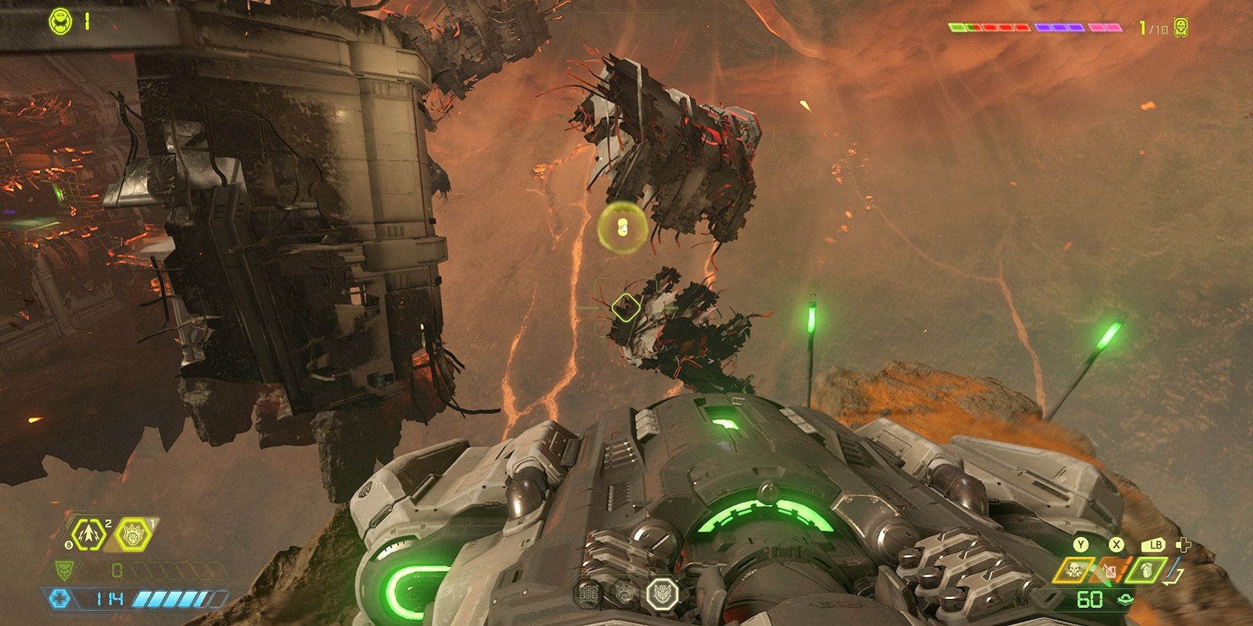 Screenshot from Doom Eternal showing the BFG weapon.