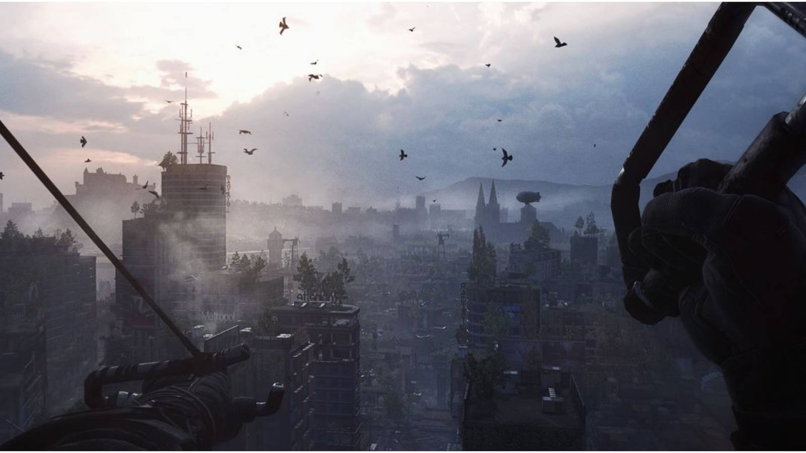 using the paraglider to scale a building in Dying Light 2