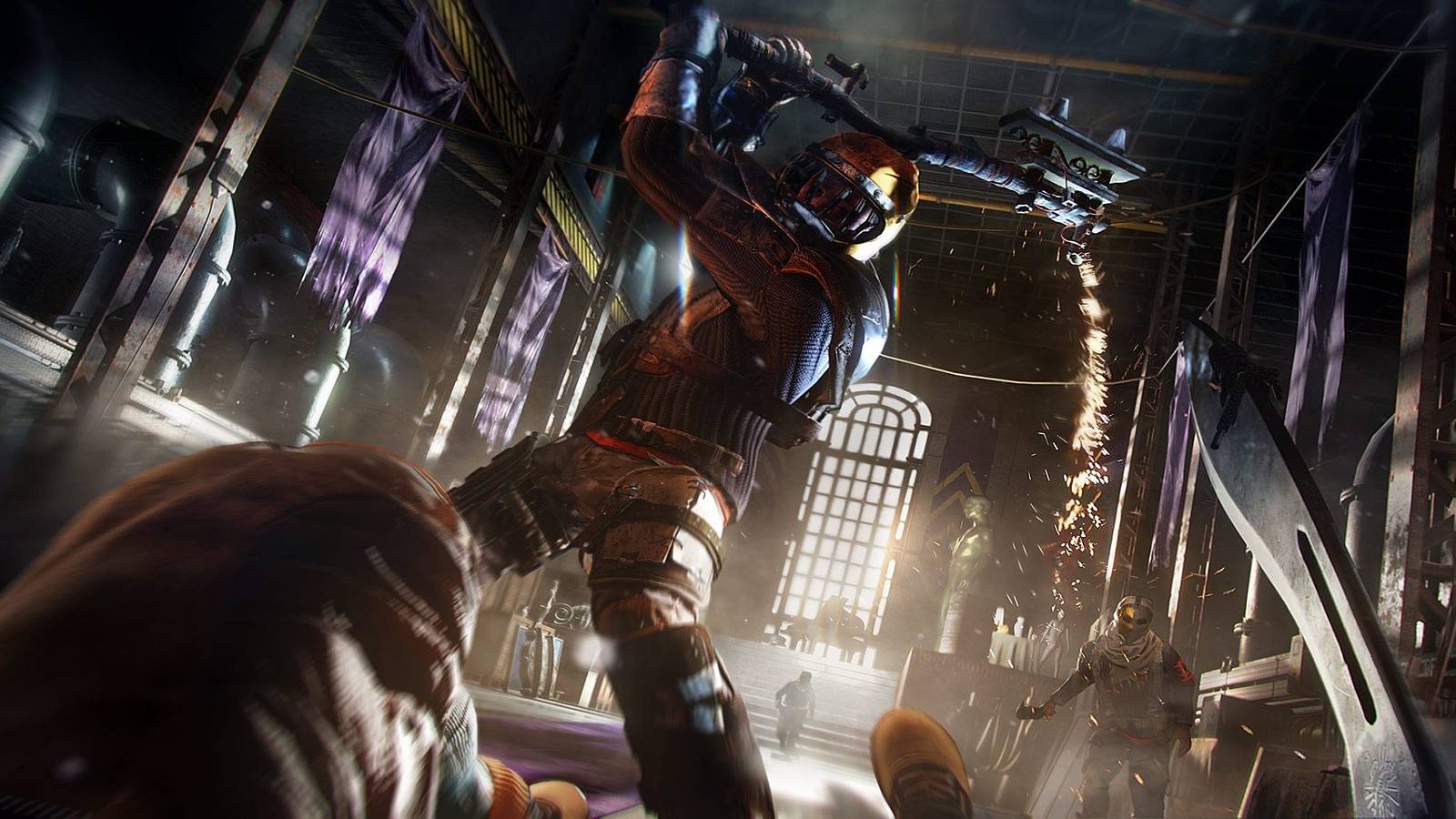 A Dying Light 2 players can bash their way thru doors for faster explorations.