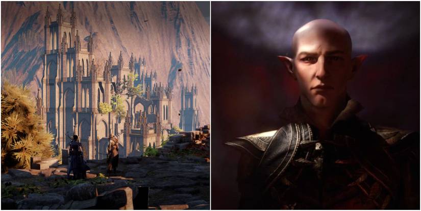 Split image of Solas and temple.