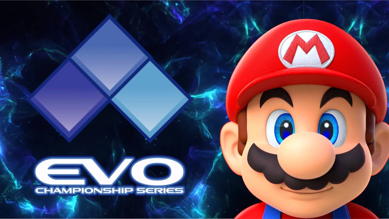 Mario appears next to the logo for EVO Championship Series