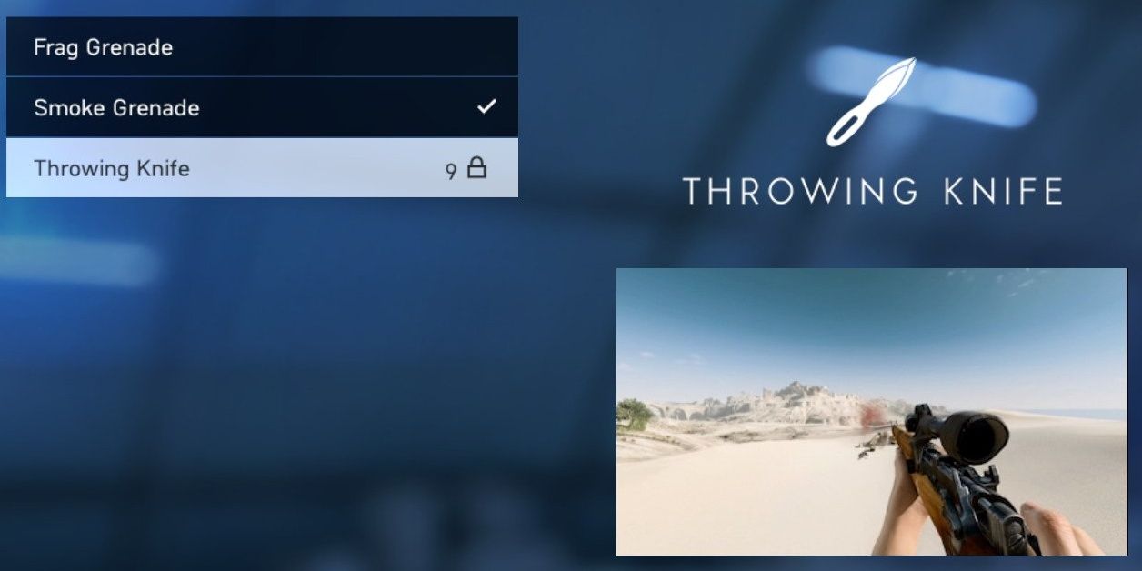 Selecting the Throwing Knife in Battlefield 5