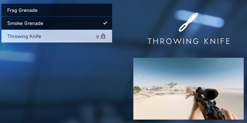 Selecting the Throwing Knife in Battlefield 5