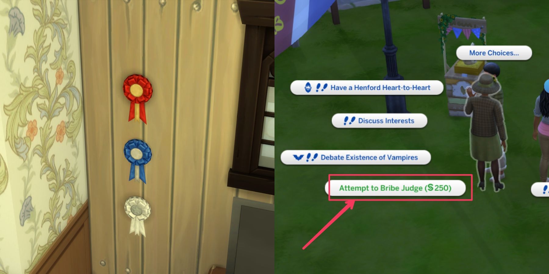 fair rewards and bribing the judge in the sims 4