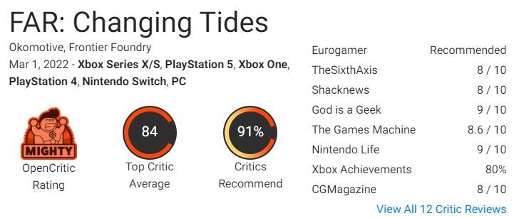 far changing tides review scores