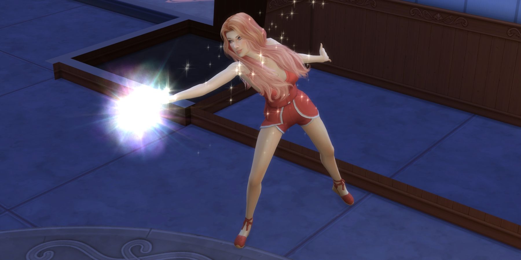 female sim casting a spell in the sims 4