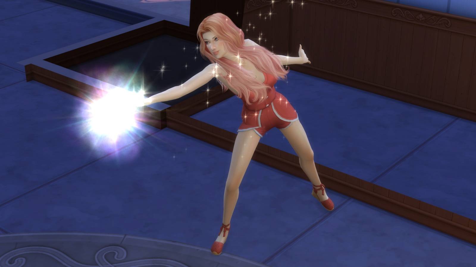 female sim casting a spell in the sims 4