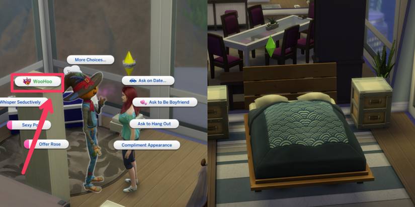 female sim romancing the Scarecrow in the sims 4