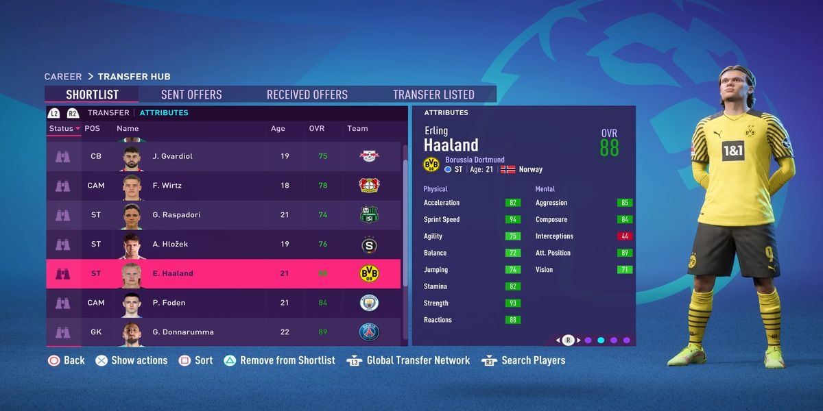 Haaland stats