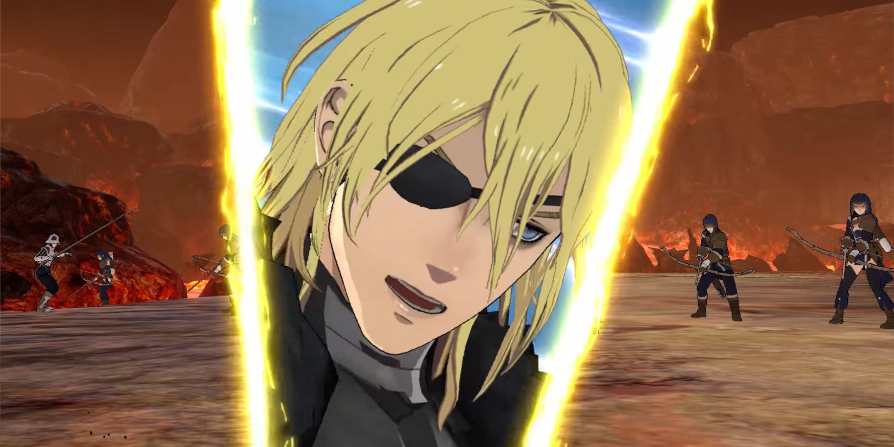 Dimitri's critical hit animation in Fire Emblem: Three Houses.