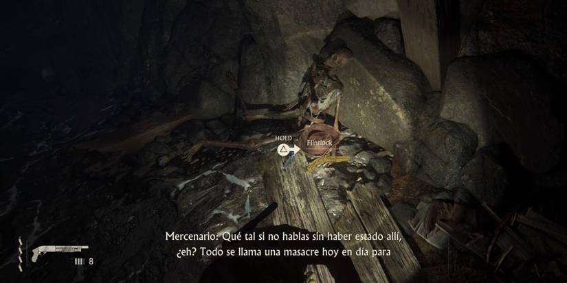 flintlock by decomposed skeleton Uncharted 4