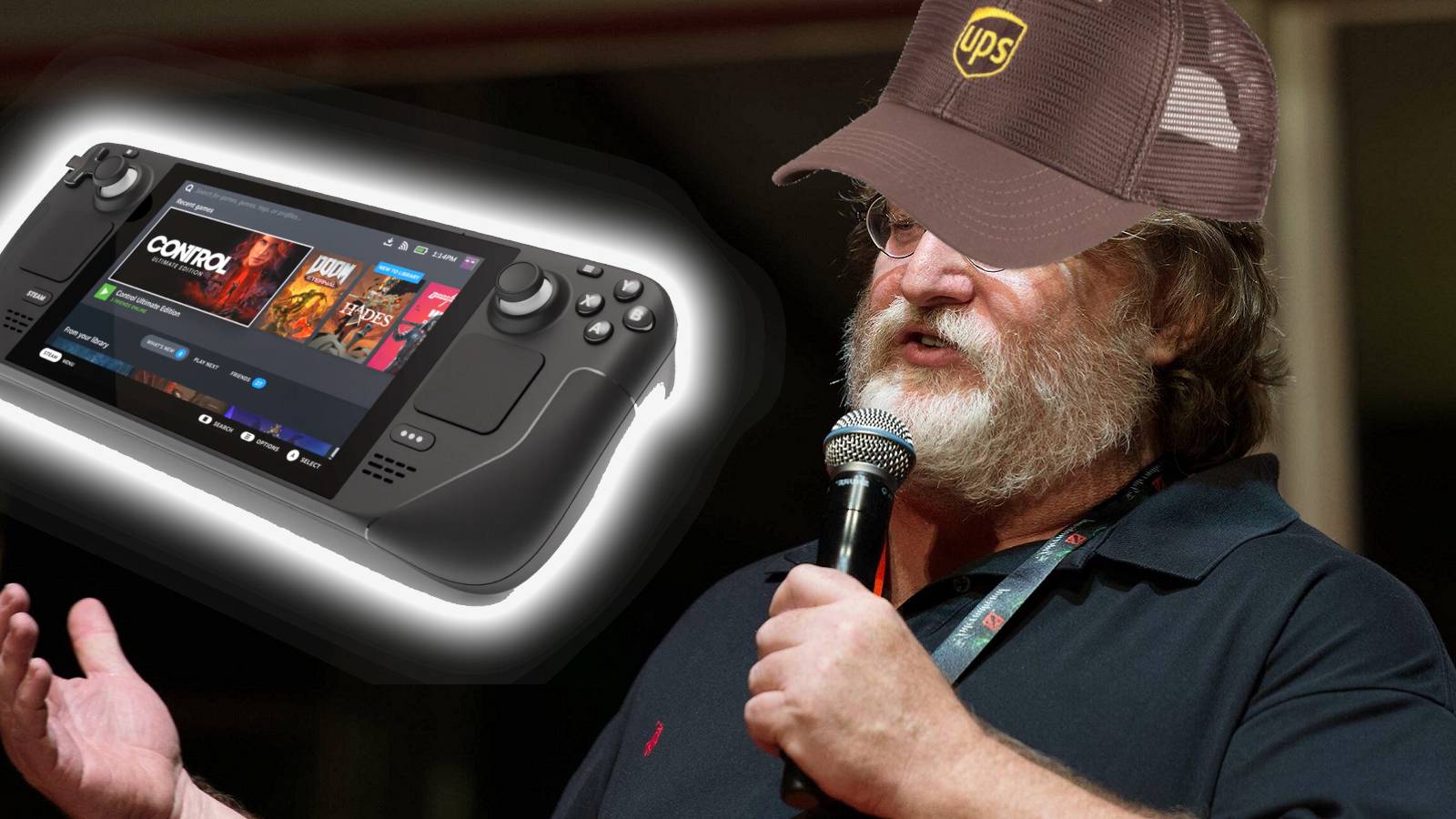 Mock-up image showing Valve's Gabe Newell 