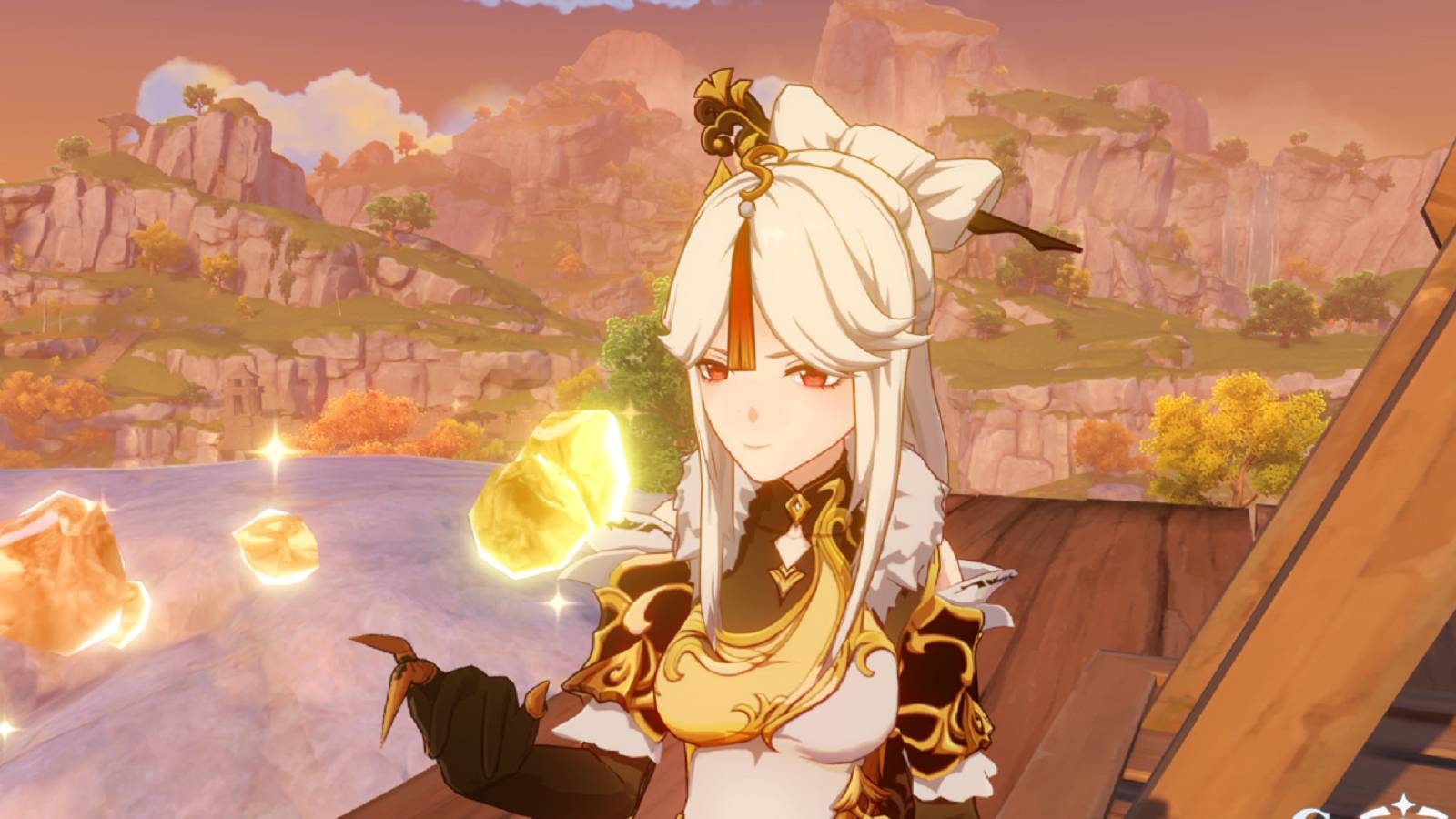 genshin impact ningguang by water feature