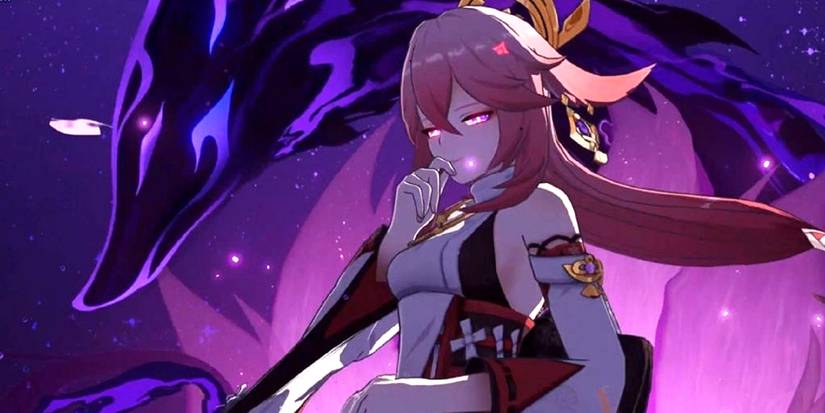 yae miko burst animation from genshin impact