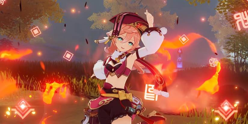 yanfei's normal attack animation from genshin impact