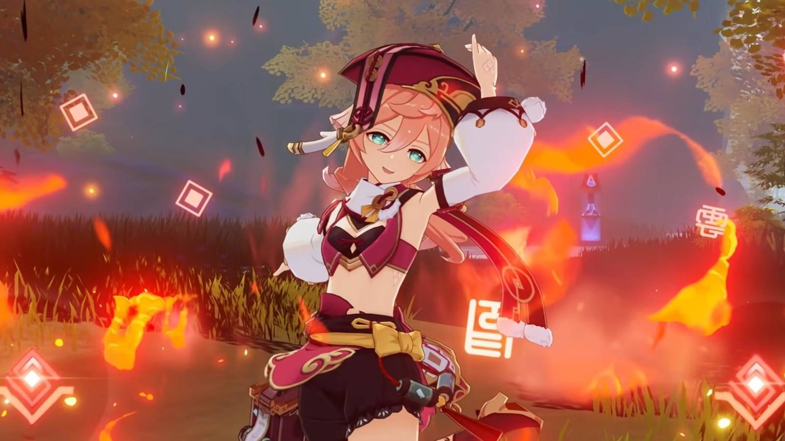 yanfei's normal attack animation from genshin impact