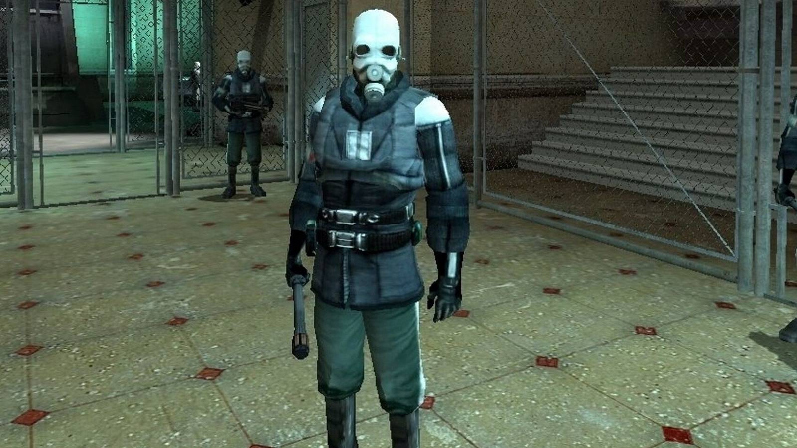 Image from Half-Life 2 showing some Combine enemies holding batons.