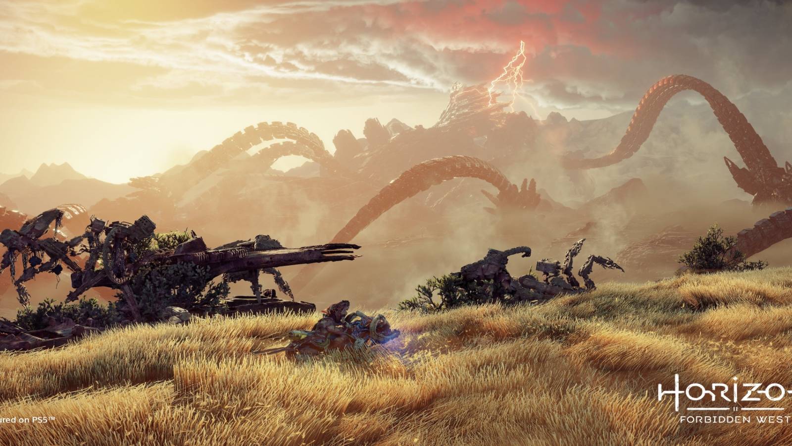 horizon forbidden  west machines wasteland aloy riding machine