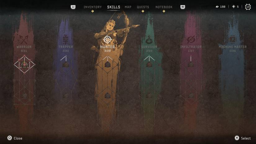 horizon forbidden west skill tree