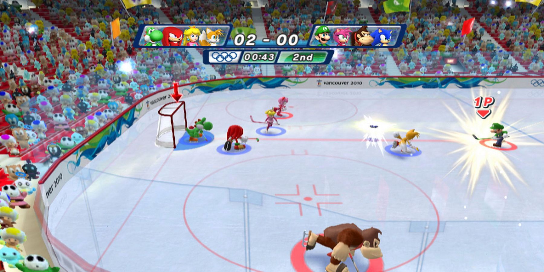 ice hockey mario and sonic at the olympic winter games