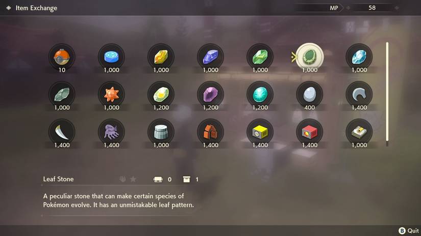 item exchange leaf stone pokemon legends arceus