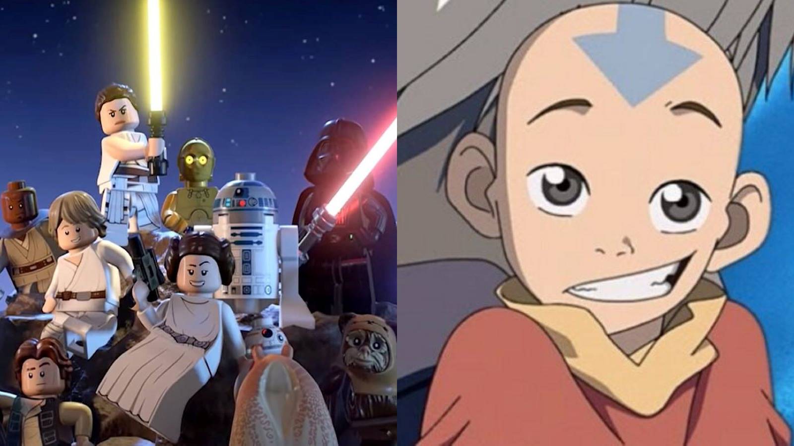 LEGO Star Wars: The Skywalker Saga's main cast and Avatar: The Last Airbender's Aang