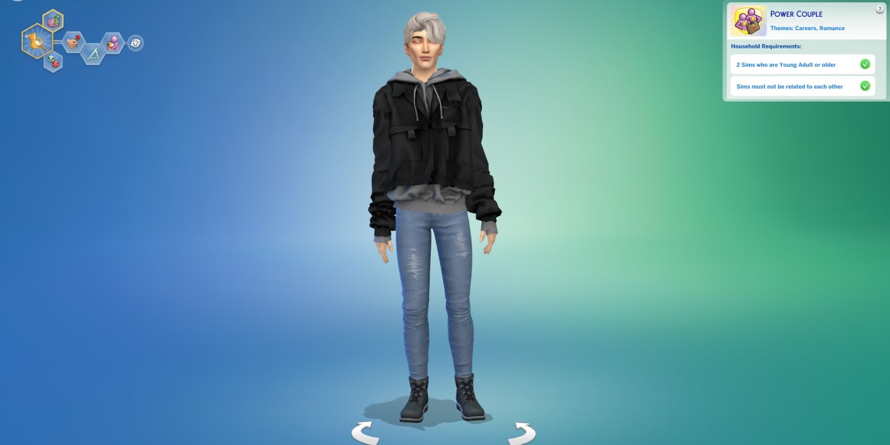 male sim in CAS in the sims 4