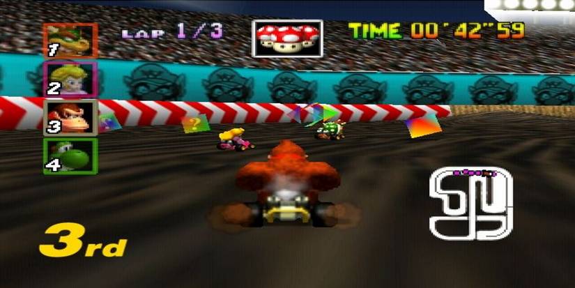 mario kart 64 wario stadium race with donkey kong