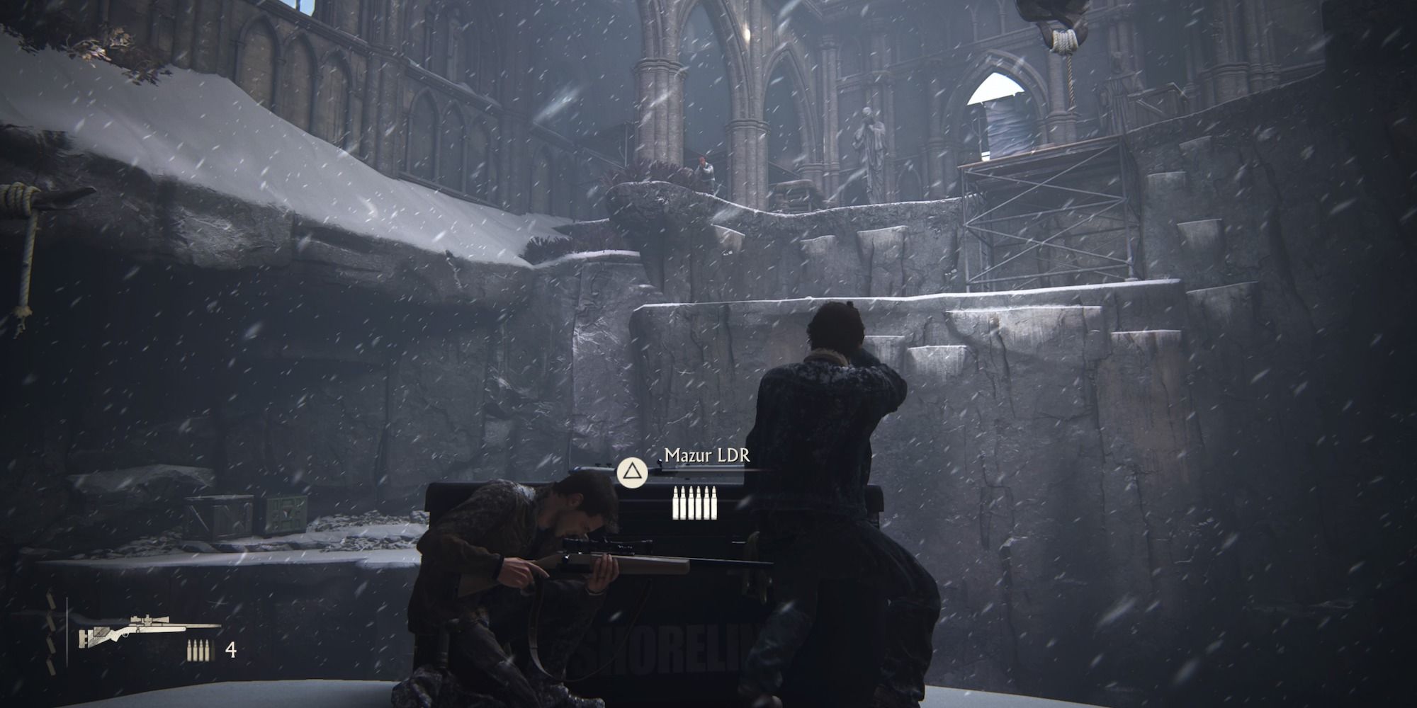 Nathan shooting a Mazur ldd uncharted 4 snow