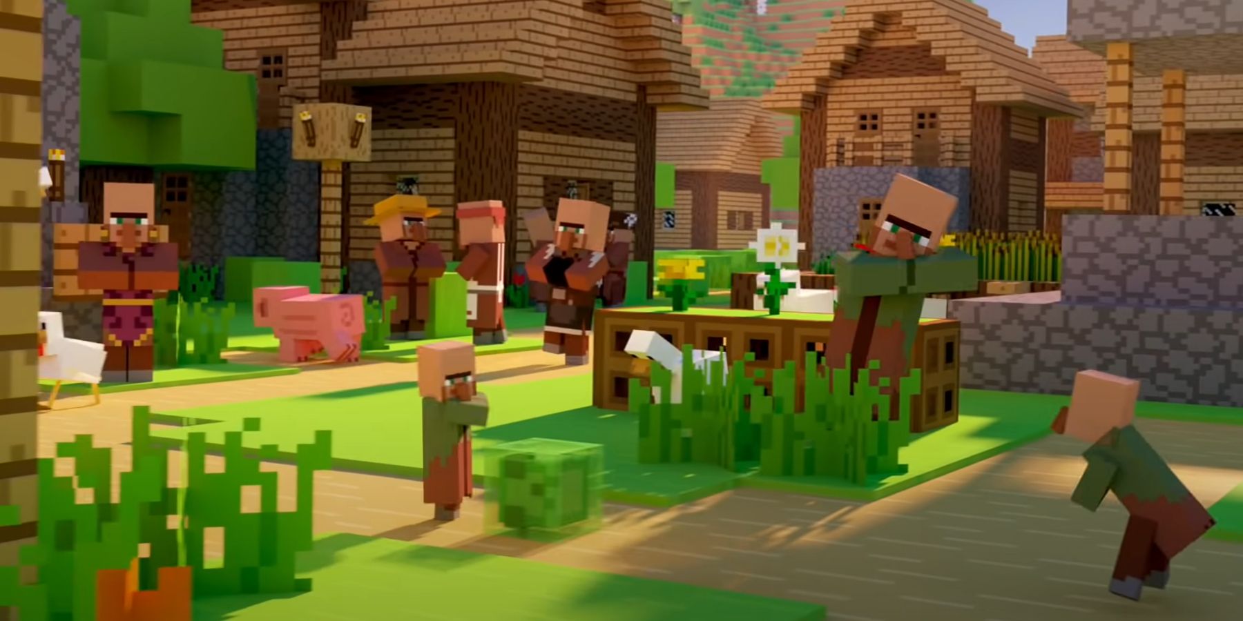 sătenii din satul Minecraft