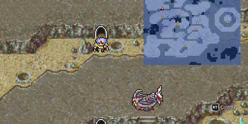 Cecil stands in front of a door on the moon in Final Fantasy 4.