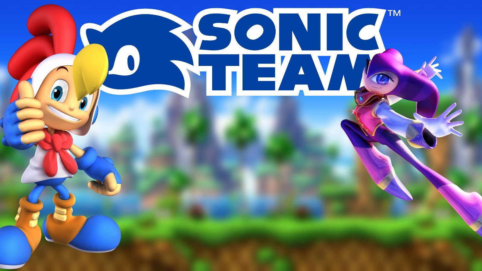 nights and billy hatcher with sonic team logo