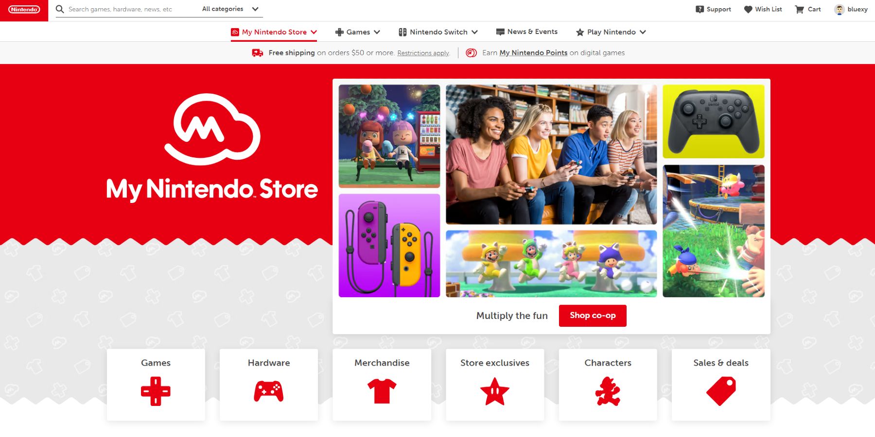 nintendo store website front page