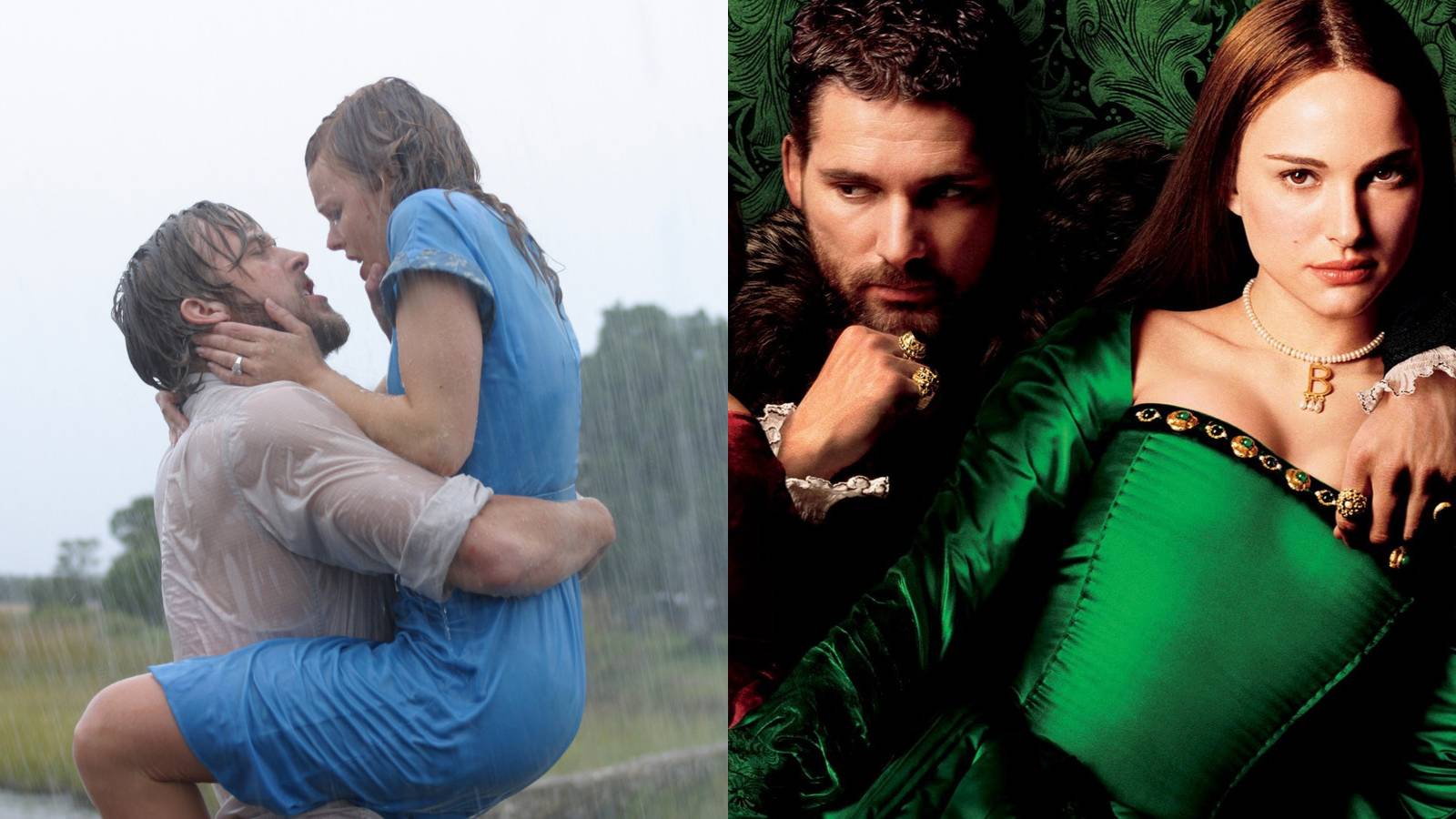 Most devastating movie break-ups feature split image The Notebook and The Other Boleyn Girl