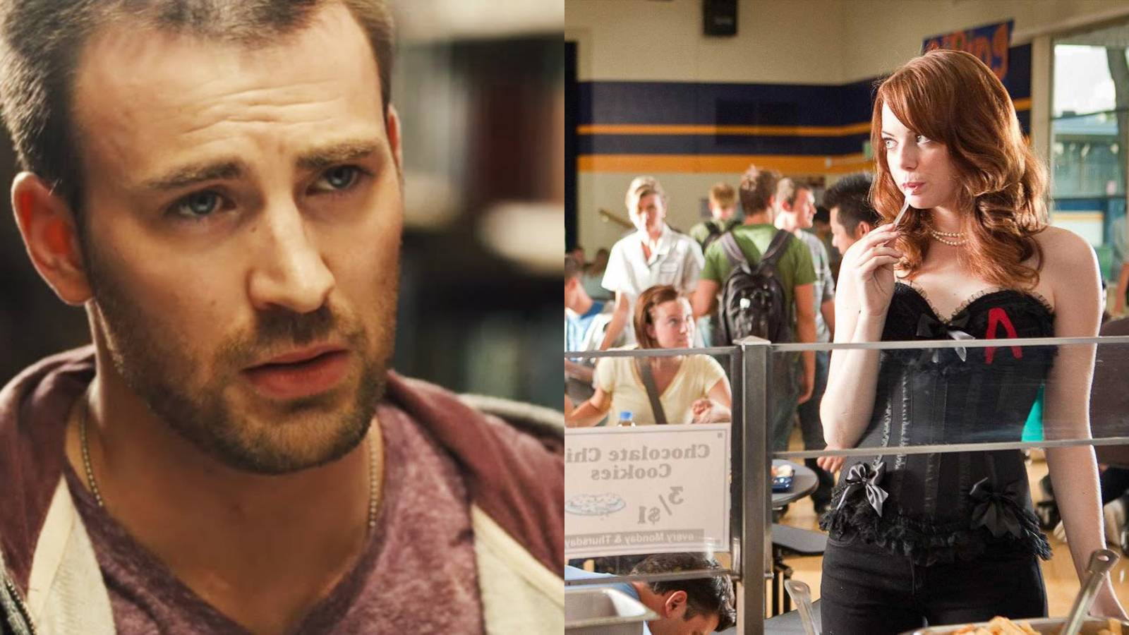 Channing Tatum in Playing It Cool and Emma Stone in Easy A