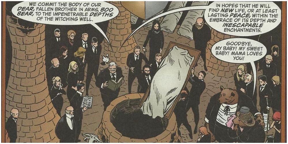 Witching Well funeral in Fables comic.