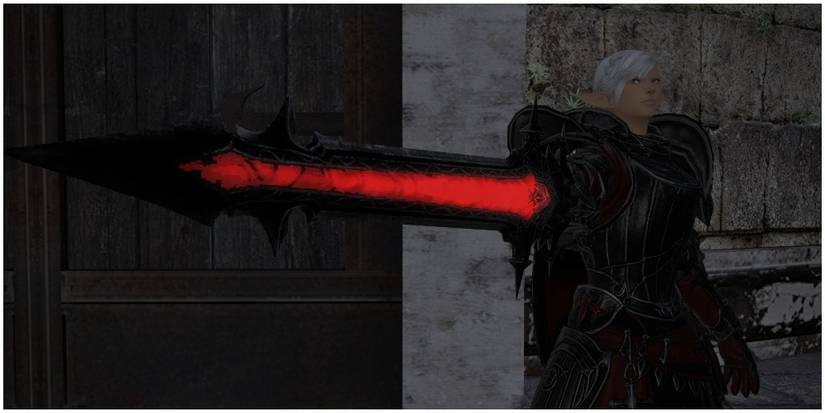 Cylva pointing her sword.