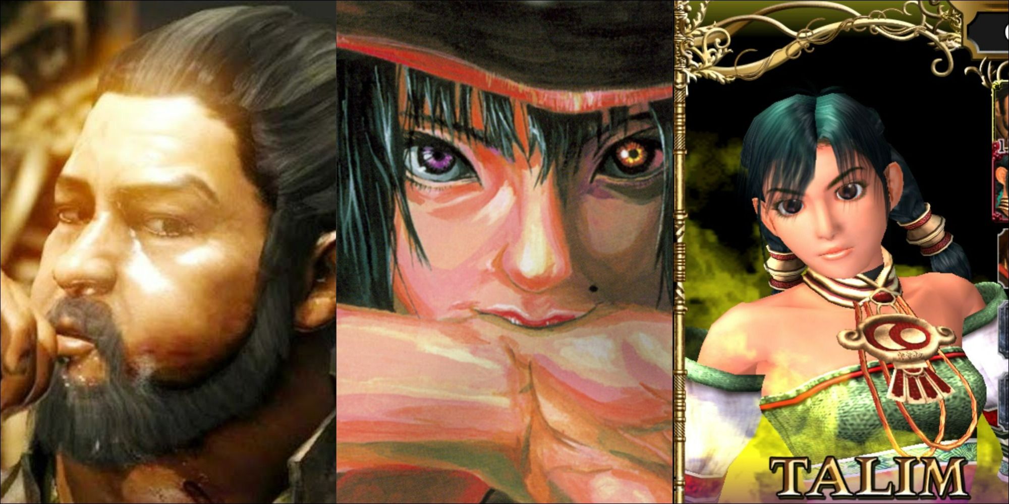 Closeups of characters from three PS2 fighting games